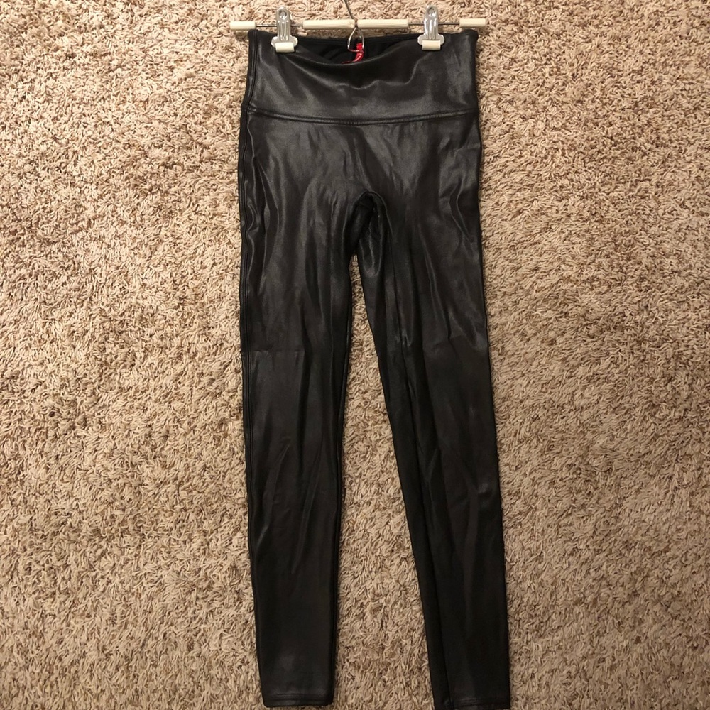 SPANX Faux Leather Leggings. Hardly Worn!!!